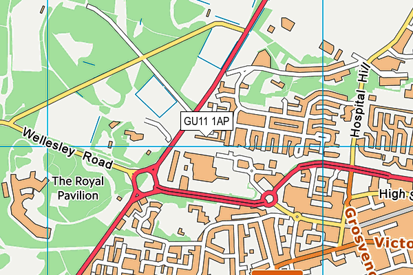 GU11 1AP map - OS VectorMap District (Ordnance Survey)