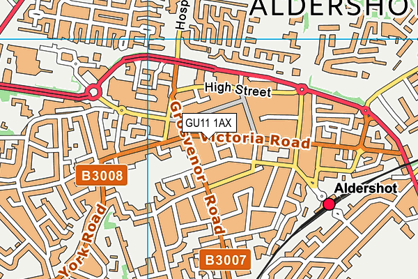 GU11 1AX map - OS VectorMap District (Ordnance Survey)