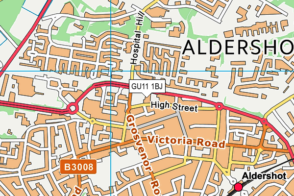 GU11 1BJ map - OS VectorMap District (Ordnance Survey)