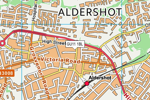 GU11 1BL map - OS VectorMap District (Ordnance Survey)