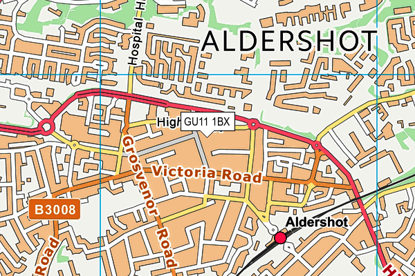 GU11 1BX map - OS VectorMap District (Ordnance Survey)