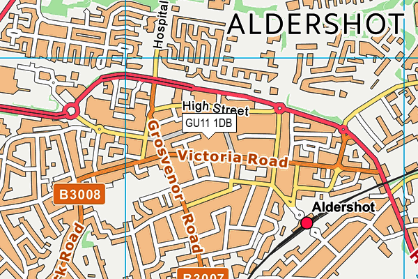 Anytime Fitness (Aldershot) map (GU11 1DB) - OS VectorMap District (Ordnance Survey)