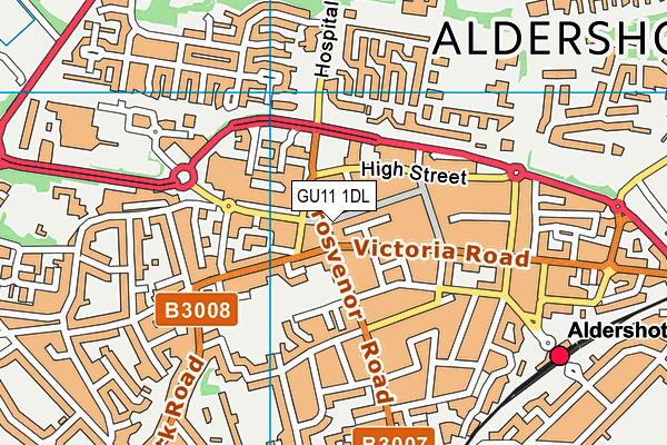 GU11 1DL map - OS VectorMap District (Ordnance Survey)