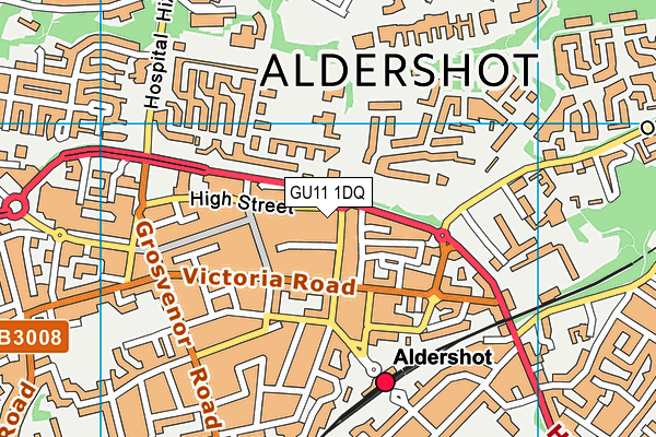 GU11 1DQ map - OS VectorMap District (Ordnance Survey)