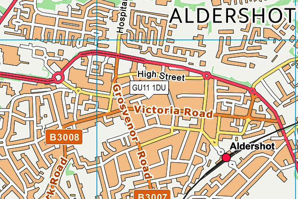 GU11 1DU map - OS VectorMap District (Ordnance Survey)