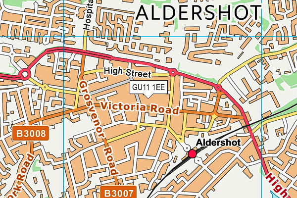 GU11 1EE map - OS VectorMap District (Ordnance Survey)