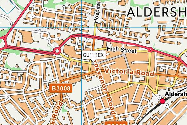 GU11 1EX map - OS VectorMap District (Ordnance Survey)