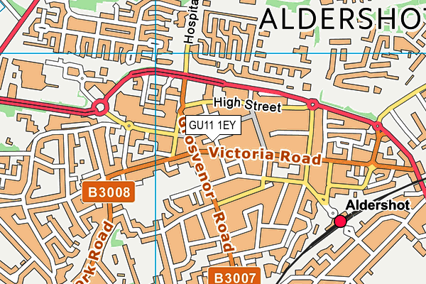 GU11 1EY map - OS VectorMap District (Ordnance Survey)