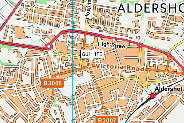 GU11 1FE map - OS VectorMap District (Ordnance Survey)