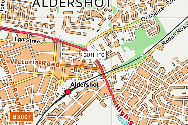 GU11 1FG map - OS VectorMap District (Ordnance Survey)