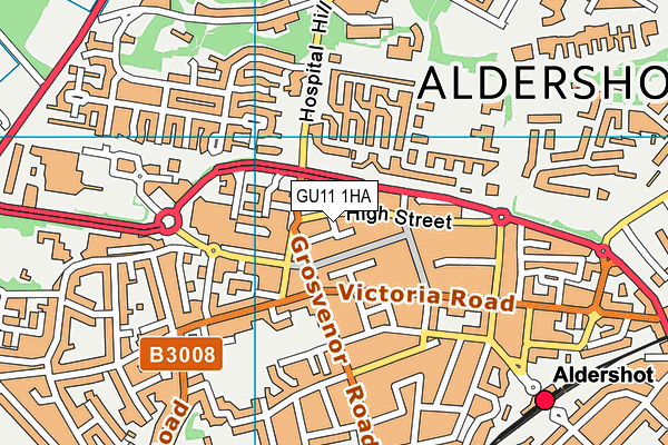 GU11 1HA map - OS VectorMap District (Ordnance Survey)