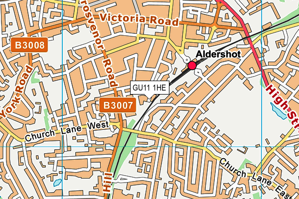 GU11 1HE map - OS VectorMap District (Ordnance Survey)