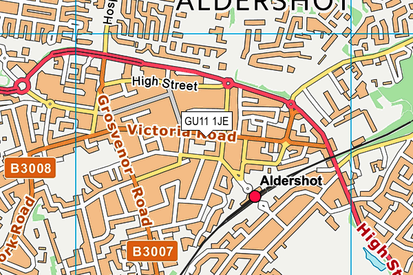 GU11 1JE map - OS VectorMap District (Ordnance Survey)