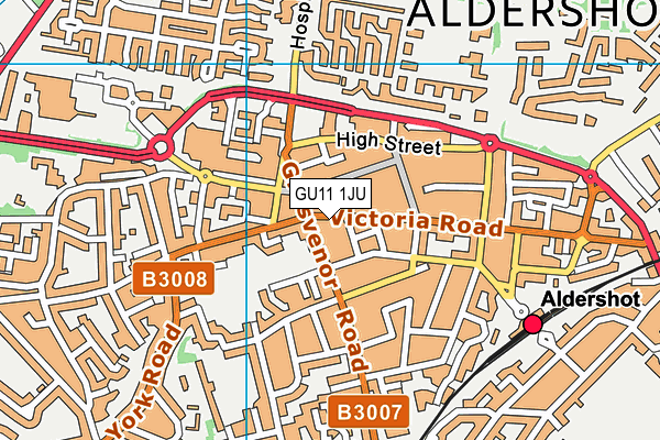 GU11 1JU map - OS VectorMap District (Ordnance Survey)