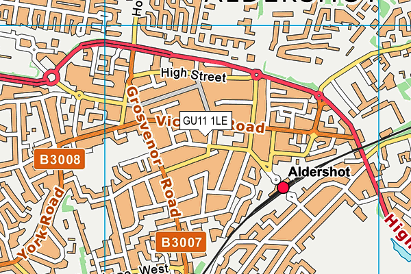 GU11 1LE map - OS VectorMap District (Ordnance Survey)