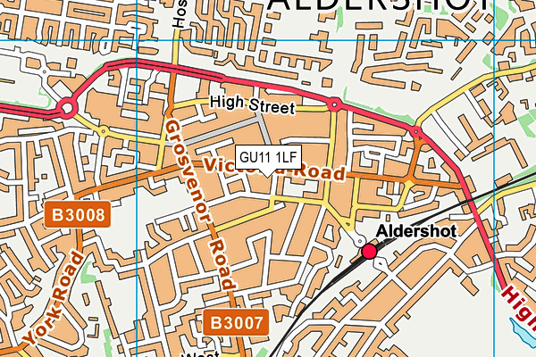 GU11 1LF map - OS VectorMap District (Ordnance Survey)