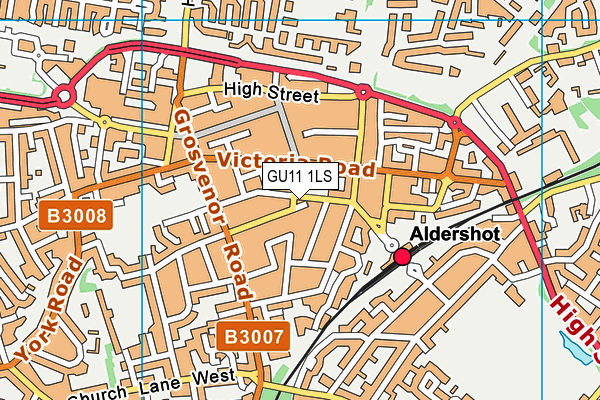 GU11 1LS map - OS VectorMap District (Ordnance Survey)