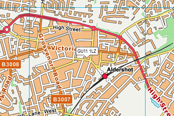 GU11 1LZ map - OS VectorMap District (Ordnance Survey)