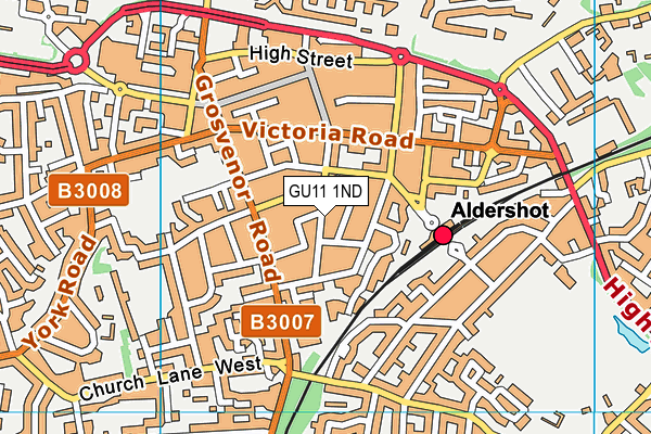 GU11 1ND map - OS VectorMap District (Ordnance Survey)