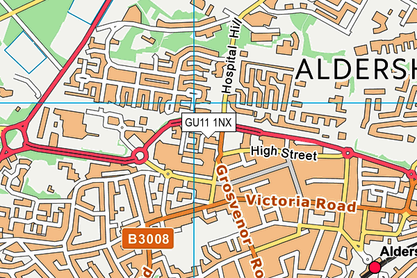 GU11 1NX map - OS VectorMap District (Ordnance Survey)