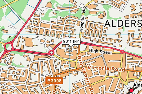 GU11 1NY map - OS VectorMap District (Ordnance Survey)