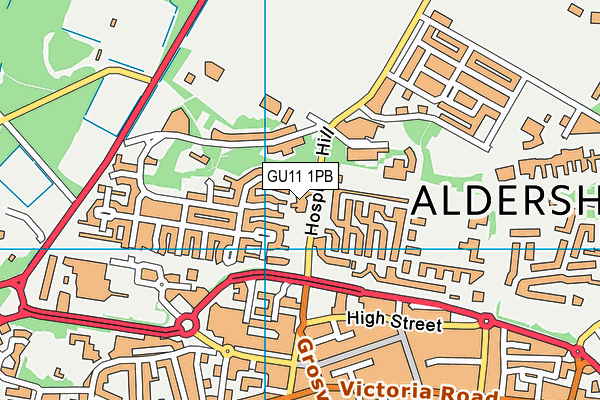 GU11 1PB map - OS VectorMap District (Ordnance Survey)