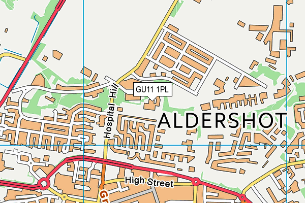 GU11 1PL map - OS VectorMap District (Ordnance Survey)