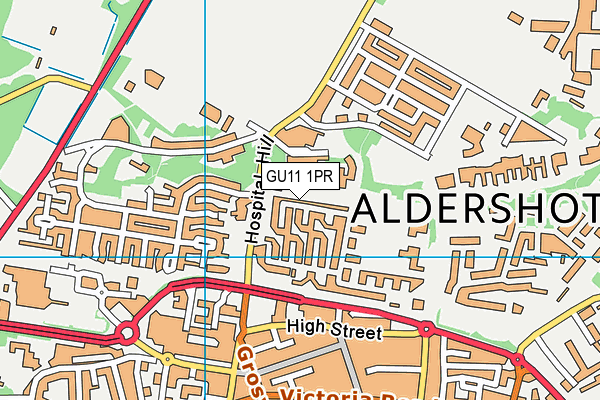 GU11 1PR map - OS VectorMap District (Ordnance Survey)