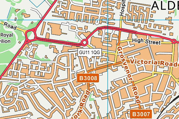 GU11 1QG map - OS VectorMap District (Ordnance Survey)