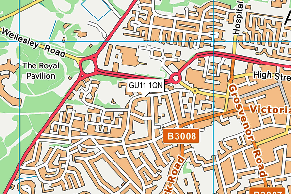 GU11 1QN map - OS VectorMap District (Ordnance Survey)