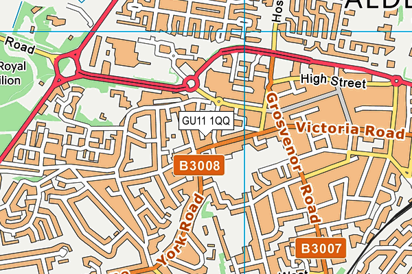 GU11 1QQ map - OS VectorMap District (Ordnance Survey)
