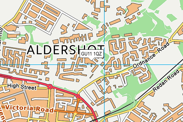 GU11 1QZ map - OS VectorMap District (Ordnance Survey)