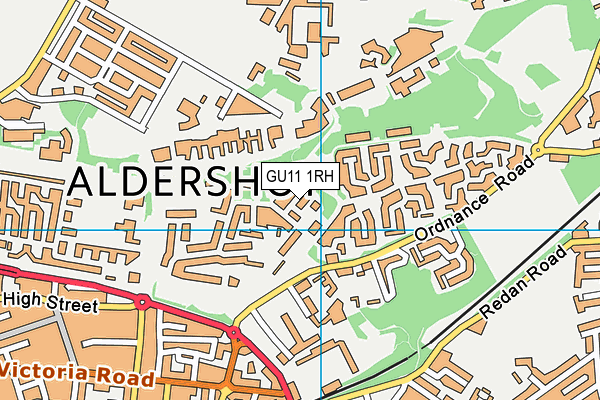 GU11 1RH map - OS VectorMap District (Ordnance Survey)