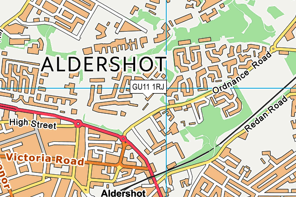 GU11 1RJ map - OS VectorMap District (Ordnance Survey)