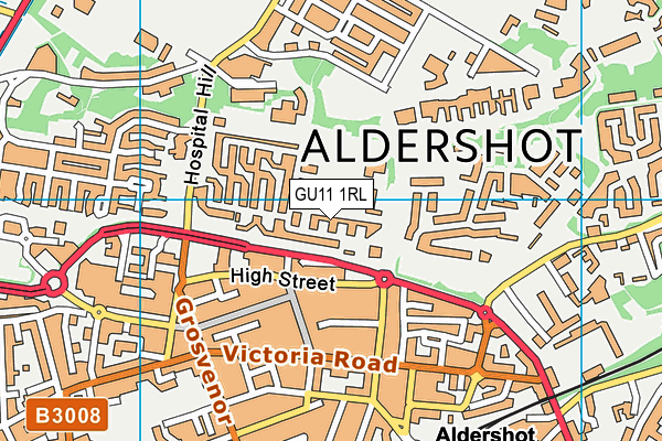 GU11 1RL map - OS VectorMap District (Ordnance Survey)