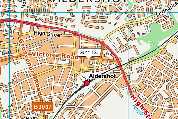 GU11 1SJ map - OS VectorMap District (Ordnance Survey)