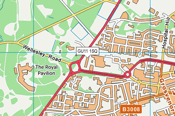 GU11 1SQ map - OS VectorMap District (Ordnance Survey)