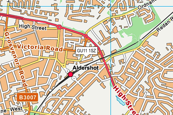 GU11 1SZ map - OS VectorMap District (Ordnance Survey)