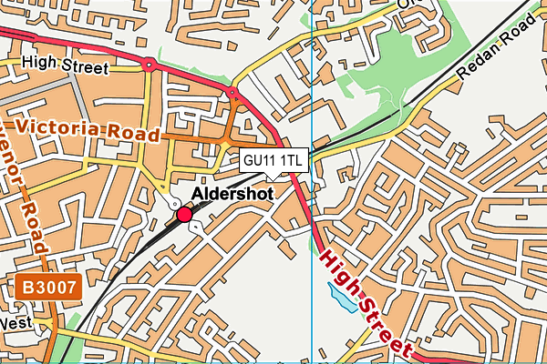 GU11 1TL map - OS VectorMap District (Ordnance Survey)