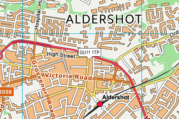 GU11 1TP map - OS VectorMap District (Ordnance Survey)