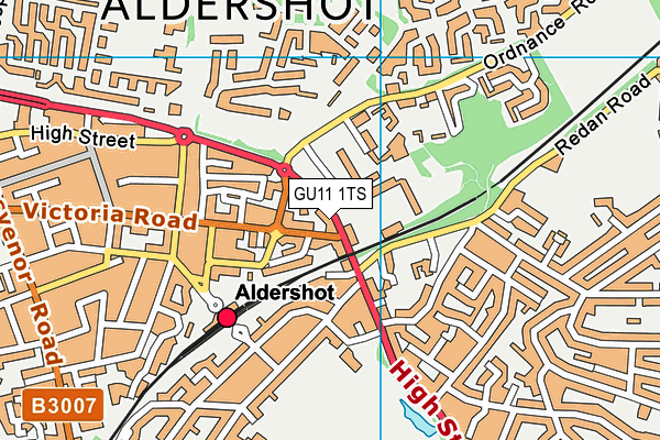 GU11 1TS map - OS VectorMap District (Ordnance Survey)