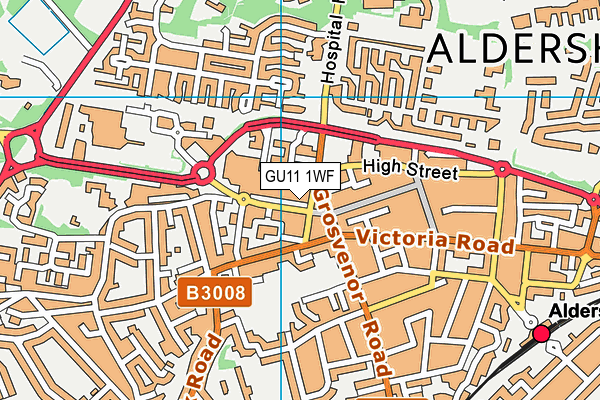 GU11 1WF map - OS VectorMap District (Ordnance Survey)