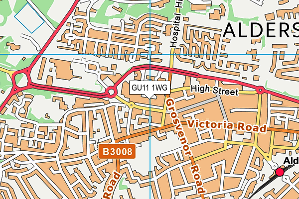 Puregym (Aldershot Westgate Retail Park) map (GU11 1WG) - OS VectorMap District (Ordnance Survey)