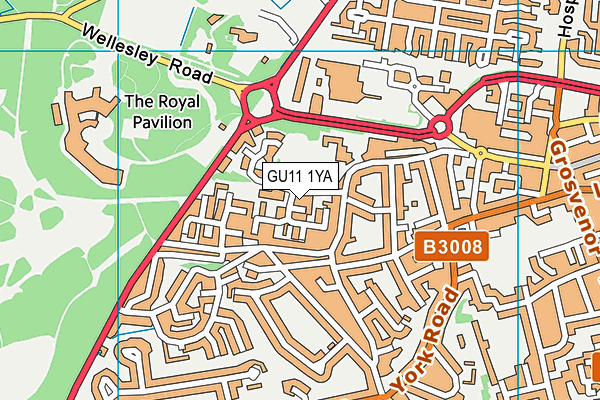 GU11 1YA map - OS VectorMap District (Ordnance Survey)