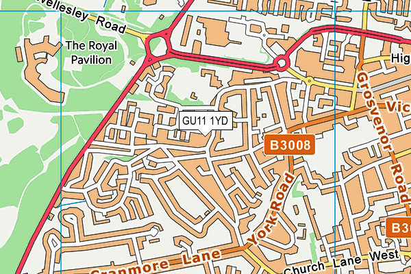 GU11 1YD map - OS VectorMap District (Ordnance Survey)