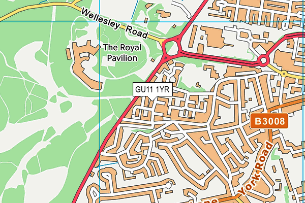GU11 1YR map - OS VectorMap District (Ordnance Survey)