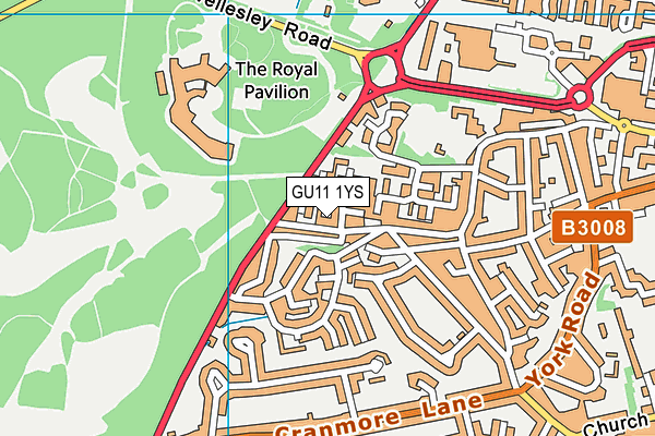 GU11 1YS map - OS VectorMap District (Ordnance Survey)