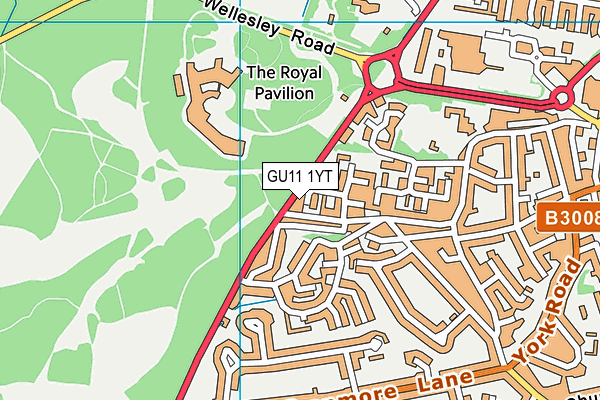 GU11 1YT map - OS VectorMap District (Ordnance Survey)