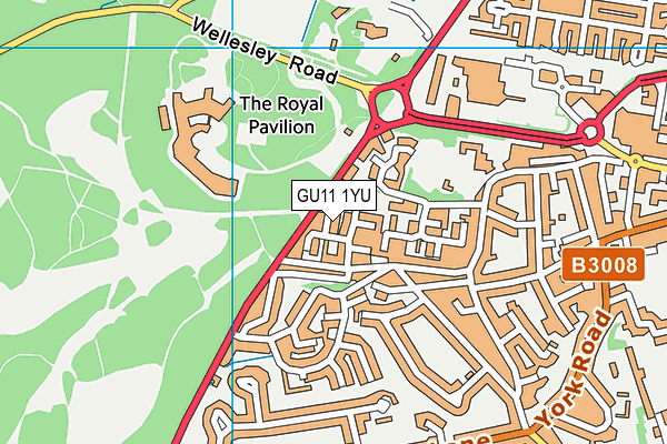 GU11 1YU map - OS VectorMap District (Ordnance Survey)