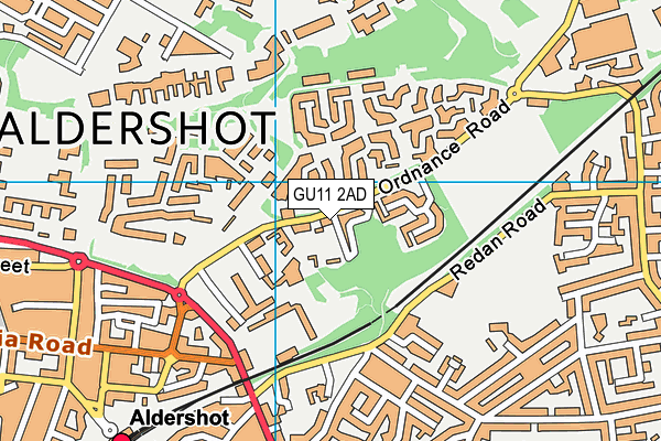 GU11 2AD map - OS VectorMap District (Ordnance Survey)